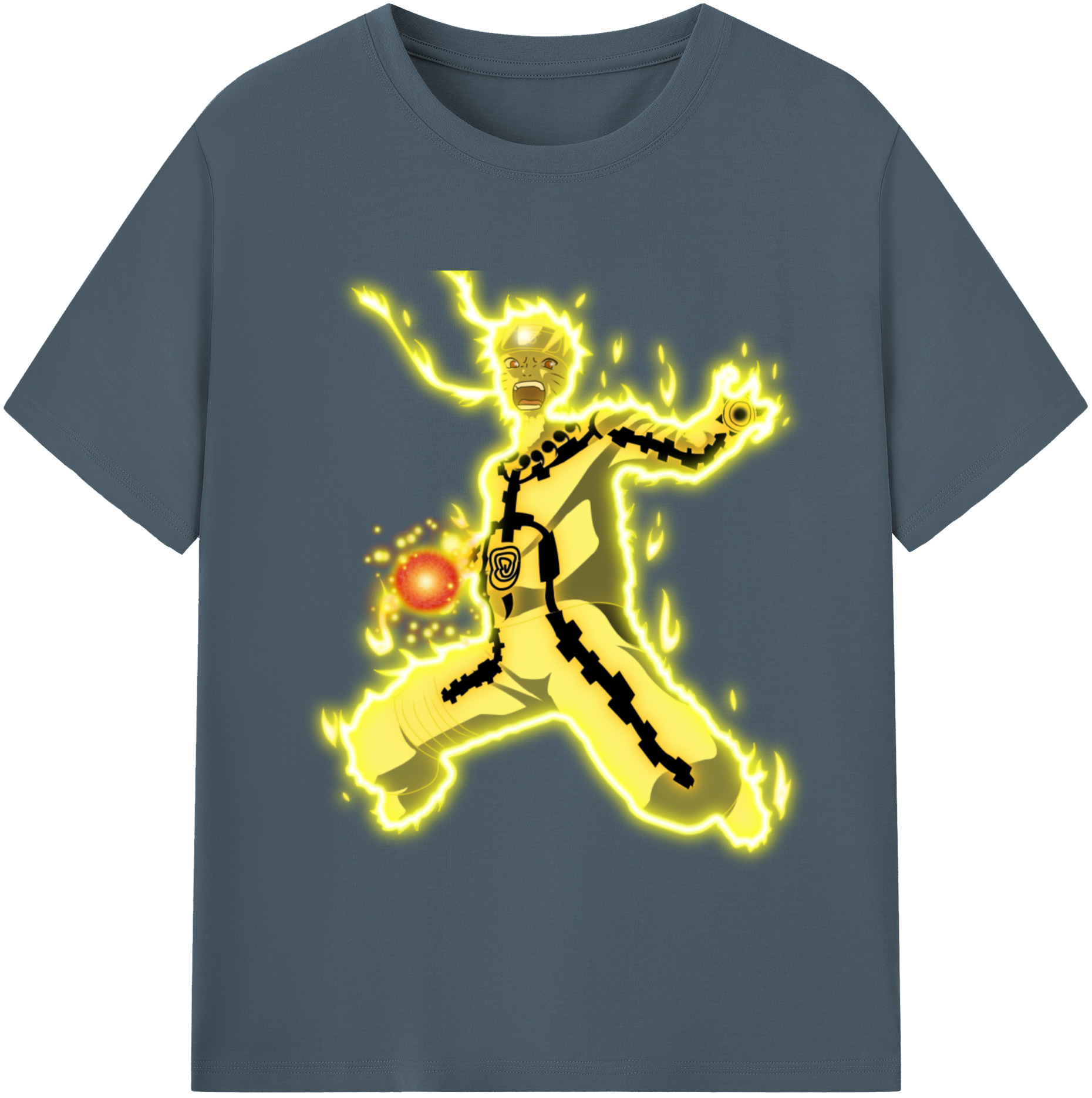 （画像用） NARUTO -ナルト- うずまき ナルト Uzumaki Naruto 綿100％半袖Tシャツ（フロントプリント）